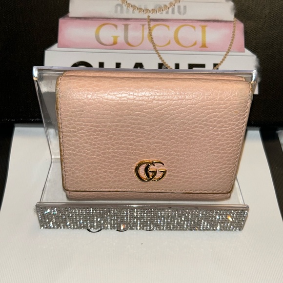 Gucci Handbags - Gucci GG  Pink/Blush Color pebbled leather trifold wallet